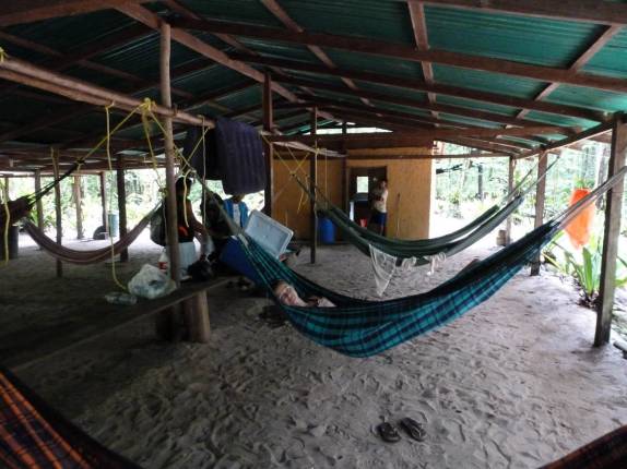 Nosso refúgio na Isla Ratón, em frente ao Salto Angel, no Parque Nacional Canaima, no sul da Venezuela